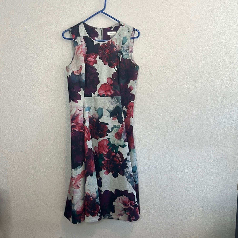 Calvin Klein 10 Floral Flare Midi Dress